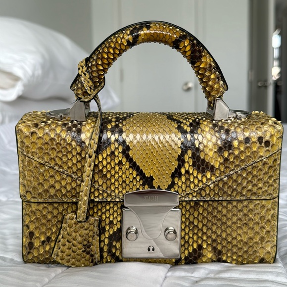 STALVEY snakeskin python top handle handbag - Picture 1 of 8